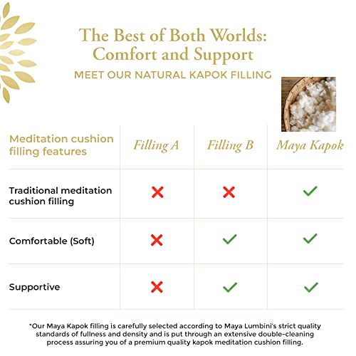 Maya Lumbini Meditation Mat Zabuton [4 Colors, 2 Sizes] - Prevents Knees And Legs Pain - Organic Certified & Bug Proof #TOP3