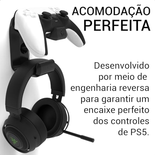 Suporte 1 Controle Playstation5 Ps5 e Headset De Parede Vn