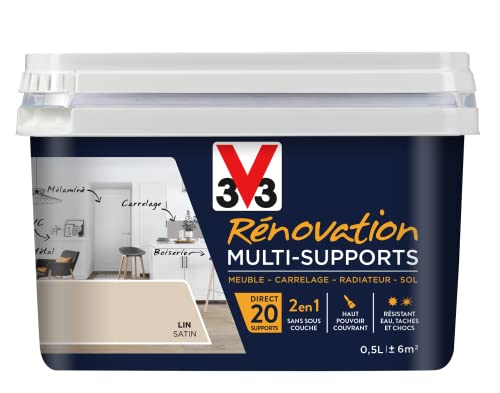V33 Peinture rénovation multi-supports, Lin satin 0,5L