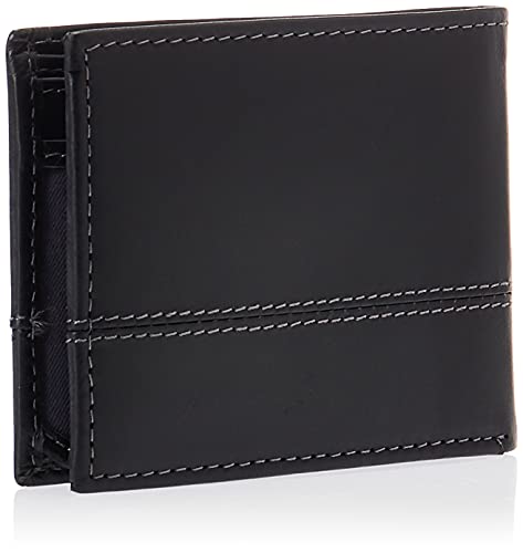 Carteira Híbrida Masculina Timberland Hunter de Couro com três dobras, Preto, Tamanho Único