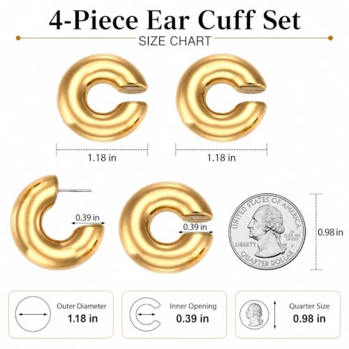 Image of Ear Cuff Set Non Piercing Stackable Clip On Earrings