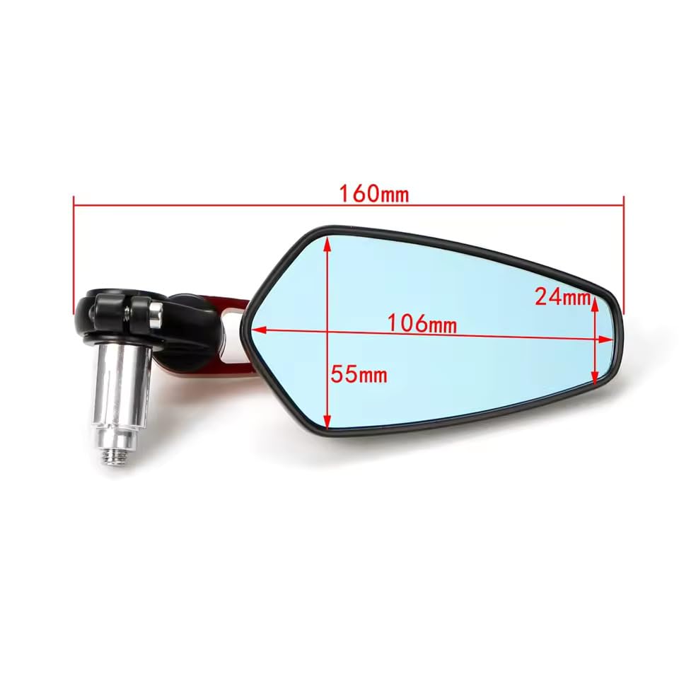Specchietti End-Bar Moto/Bici Universali per Honda SH 125 150 350 in Alluminio CNC – Alta Resistenza, Orientabili, Facile Installazione – Per Manubri Ø 22 mm (Nero)