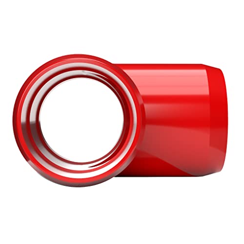 FORMUFIT 3/4" Standard PVC Tee Furniture Grade Fitting in Red, 1.05" Actual ID, (Pack of 8), Made in USA, UV-Resistant, Impact-Proof, Build Furniture, Shelves, Tents and More - F034TEE-RD-8