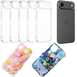 stino 5 Pack Phone Junk Case for iPhone 13 14 15 16, DIY Decorative Clear Crystal Transparent Cases for Custom Design (for iPhone 17 Air)