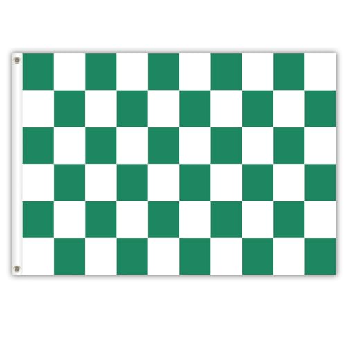 Bandiera a Scacchi Verde e Bianca 150*90/3x5piedi Colori Vivaci Bandiera a Scacchiera Verde e Bianca Con Occhielli in Metallo Bandiere di sondo per la Decorazione di Partito All'interno e All'aperto