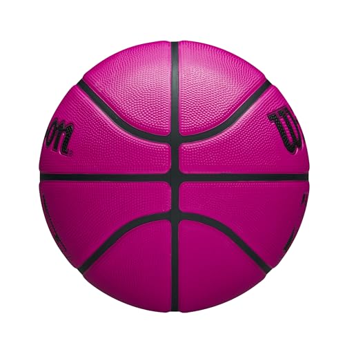 WILSON NBA DRV Outdoor Basketball with Pump - Pink, Size 6-28.5"