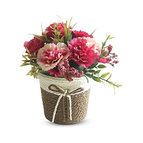 MHwan Flores Artificiales, Cesta de Flores de ratán Cover