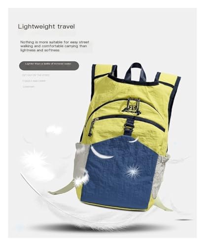 Waterproof backpack large capacity lightweight backpack men and women's casual bag(Yellow)4