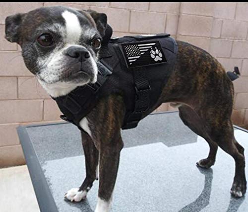 IR K9 Dog Handler Paw K-9 USA Flag Infrared Tactical Morale Embroidered Patch Applique with Hook and Loop Fastener Backing for Medium and Large Animal Vests Harnesses (Multicam)