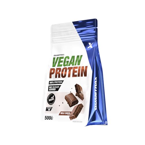 Quamtrax Nutrition - Vegan Protein - 500 g - Proteína vegetal, sabor delicioso y fácil digestión (500, Chocolate)