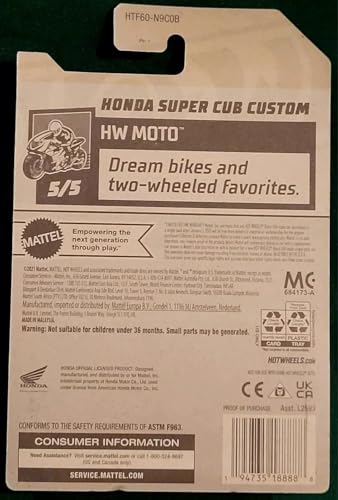 Image of Hot Wheels Car Ages 3 and Up (Honda Super Cub Custom Multicolor)