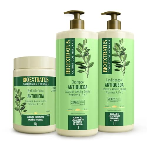 Kit Bio Extratus Antiqueda Jaborandi (1L/Kg) Shampoo, Condicionador e Banho