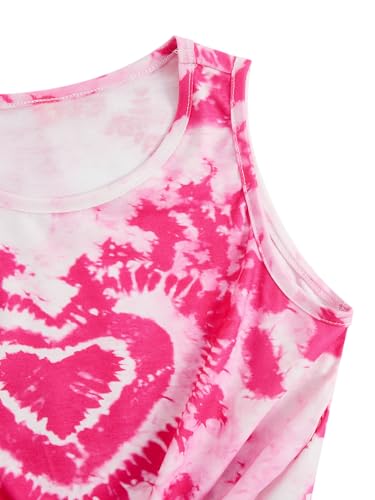 SOLY HUX Girl's Tie Dye Heart Butterfly Print Tank Top Tie Front Sleeveless Summer T Shirt3