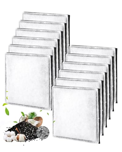 ZaKaBox 12 Pack Pet Fountain Replacement Carbon Filter Compatible with Catit Mini F-Lower Pet Fountain，Carbon Filters for Cat Water Dispenser