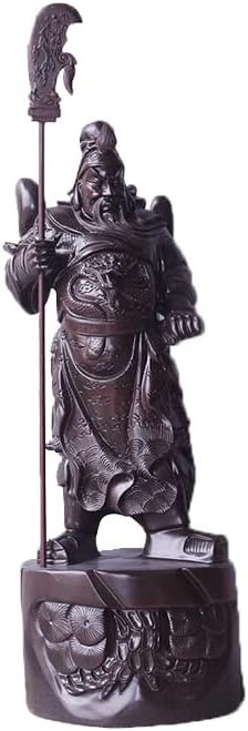 Mascot Wooden Crafts Wood Carving Art Wood Decoration Artwork 黑檀工艺品雕刻摆件木复古礼品 武圣关公 武财神(黑檀站立关公60公分)