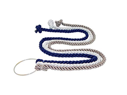 Cord Of Three Strands, Ships Next Day, Wedding Knot, Ceremony Rope, Dark Silver, White, Navy 3/8" Braids #TOP3
