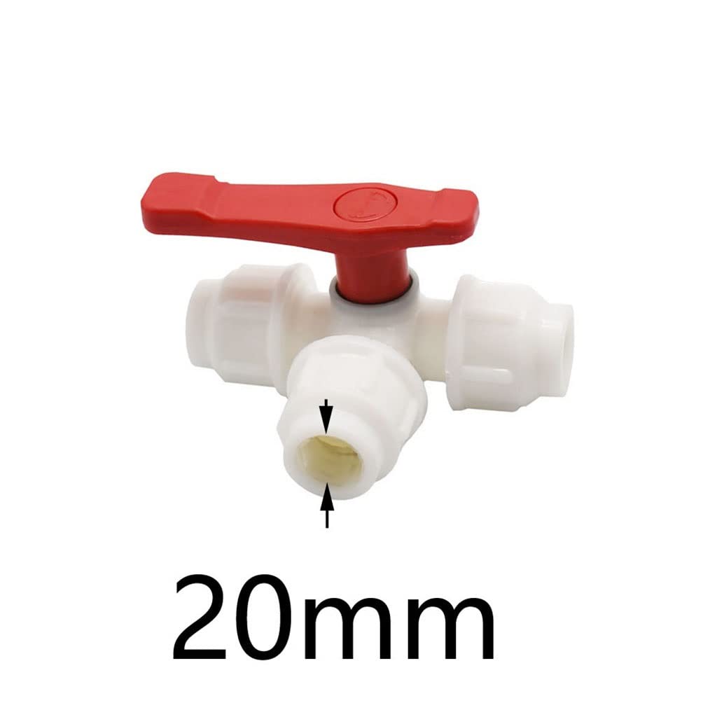 Trójdrożny zawór kulowy z pełnym przelotem — szybkozłącze trójnikowe z białego tworzywa sztucznego(20mm x TEE)