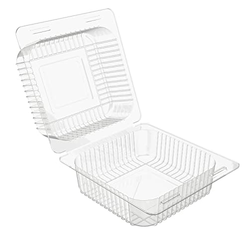 Hnxazg HN-2303161606 100 Pcs Clear Plastic Hinged Take Out Containers Disposable Clamshell Food Cake Containers thumb #2