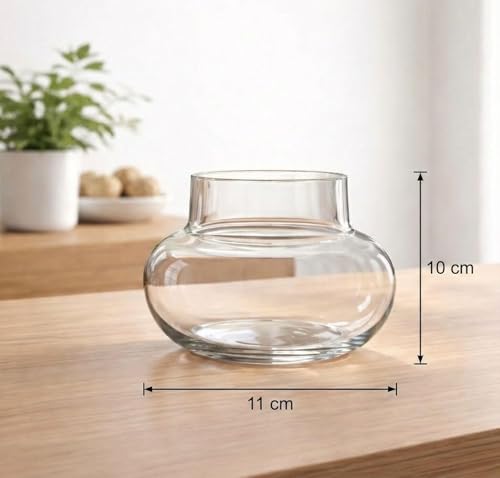 Image of Flora Solutions Glass pots for Lucky Bamboo Bowl transperant Glass Bowl (mini Pot 2 pak)