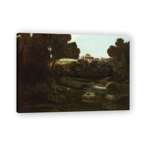 Toile paysage campagne française VHdfgTY 50x70cm encadrée art vintage salon