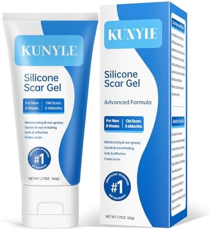 Kunyle Silicone Scar Gel, Scar Cream, Advanced Scar Gel for Surgical Scars, Stretch Marks etc 2.11oz (60g)