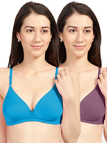 Image of SONARI Omania Womens Non-Padded Cotton Polyester Bras - Solid, Non-Wired, Medium Coverage, Hand Washable (Pack of 2)