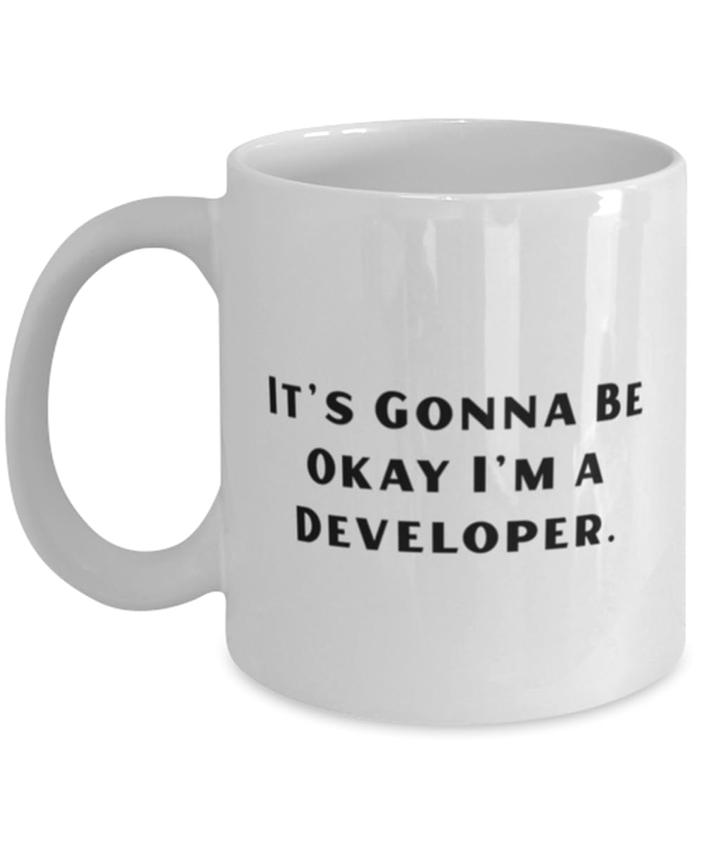 Beautiful Developer Gifts, It's Gonna Be Okay I'm a Developer, Birthday 11oz 15oz Mug For Developer from Friends, Funny developer mug, Funny coder shirt, Funny programmer socks, Funny computer geek