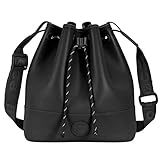 Bolsa Moleca Tira Colo Emborrachada Bucket Saco Color 50011 - Preto