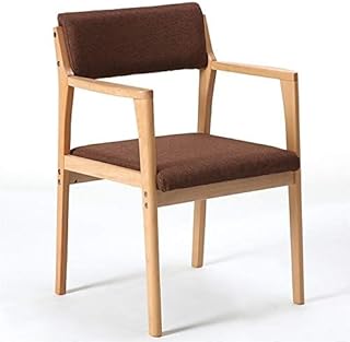 Silla decorativa de madera maciza con cojín de tela ventilada y funda desmontable para cocina, estudio o salón, alta capacidad de peso