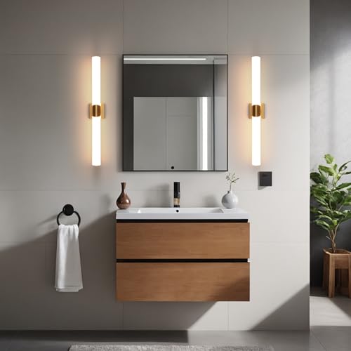 KUSSCO 30" Gold Bathroom Vanity Lights, Wall Sconce with Acrylic Shade by KUSSCO - Used condition - Image 2