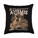 NASA Artemis Mission Astronauts to Moon Throw Pillow