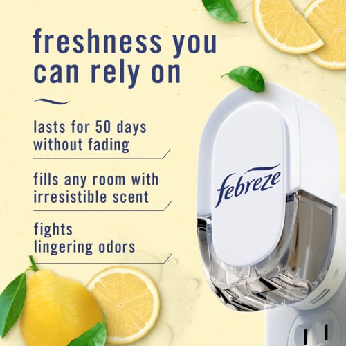 Image of Febreze Plug In Air Freshener, Odor-Fighting Scented Oil Refill, Kitchen Odor Fighter, 2 Refills