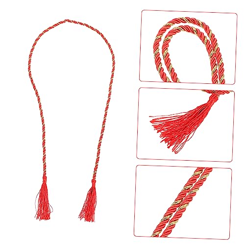 Vintage Japanese Yukata Tassel Waistband Belt for Women Soft Breathable Kimono Waist Decoration with Embroidered Design Classic Red for Weddings Proms and Costume Parties4
