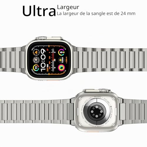 Bracelet Titane Apple Watch Ultra 2 Léger Fermoir Magnétique