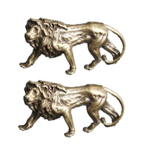 Estatua de León de Latón Hecha a Mano, 2 Piezas miniatura 1