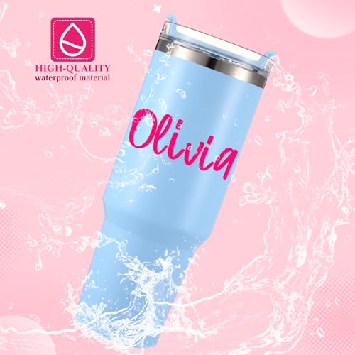 Image of Humyoun 6 Sheets UV Dtf Cup Wrap Name Stickers for Water Bottles Waterproof Vinyl Decals Personalized Custom Lettering Gift Stickers for Cups Love 14-40oz Tumbler Mugs DIY Craft (Rose Red)