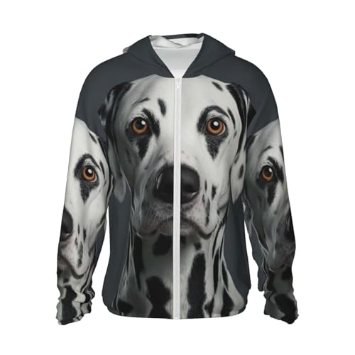 UPF 50+ Sun Protection Hoodie Rash Guard Long Sleeve Sun Shirt Dalmatian UV Shirt Full Zip Jacket