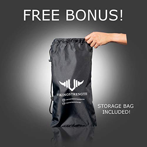 Vikingstrength Neck Harness Padded Strength Trainer- Premium Quality For Neck Curls And Training. Head Exerciser For Sports And Fitness, D Ring + V-Strength Workout App #TOP4