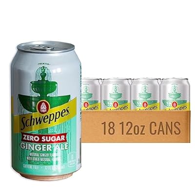 Schweppes Zero Sugar Ginger Ale - Refreshing, Crisp, Delicious - 18, 12oz Cans