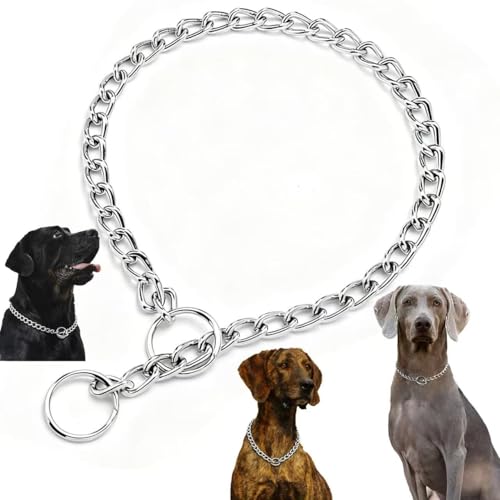 Small Dog Collar Puppy Training Slip Chain Collar with Quick & Easy Adjustment Durable Metal for XXS XS Breeds Silver XXS