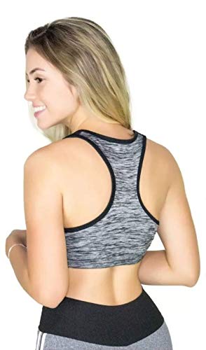 Top Riscado Fitness de Academia Esporte Feminino Com Bojo (Cinza, G)