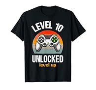 This Level 10 Unlocked gaming design is perfect for birthday boys who are into video games! Celebrate 10th birthday with an awesome outfit for the video games themed birthday party! It is great for 10th Year Wedding anniversary for him and her! Any k...