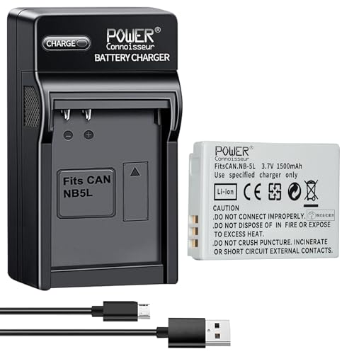 「Power-connoisseur」NB-5L 3.7V 1500mAh 交換バッテリー+互換NB-5L USB 充電器 セット Canon NB-5L カメラ 対応 「Power-connoisseur」NB-5L 3.7V 1500mAh 交換バッテリー+互換NB-5L USB 充電器 セット Canon NB-5L カメラ 対応