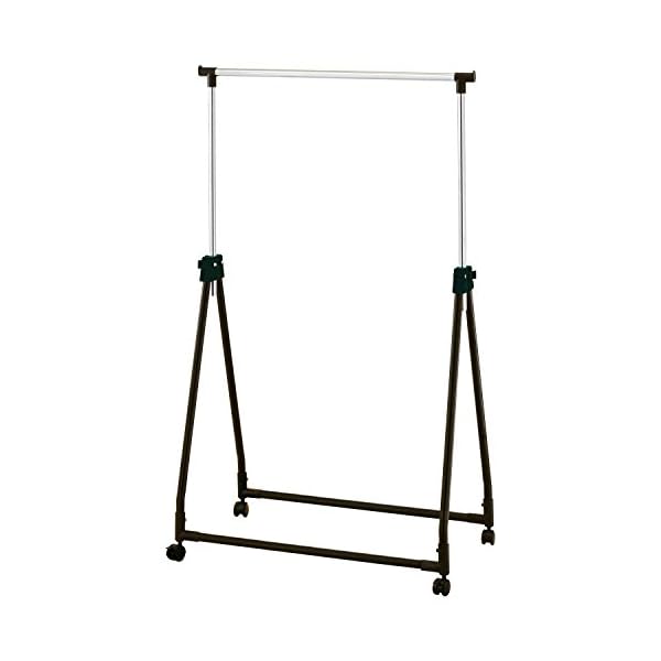 AMOS Chrome Adjustable Height Collapsible Foldable Portable Garment Clothes Dress Coats Jackets Hanging Rail Rack Storage Display Stand on Castor Wheels