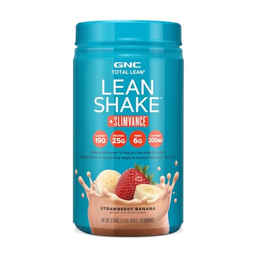 gnc total lean lean shake  slimvance stim - strawberry banana 20 servings