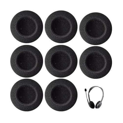 8 Stück Kopfhörer Ohrpolster,Ø60 mm Universal-Ohrhörer-Schaumstoffüberzug für Logitech 960,Headset Ersatzpolster,Schaumstoff Polster Kopfhörer Passend für Sony Philips Sennheiser Logitech (Schwarz)