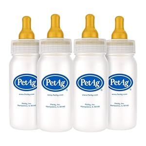 PetAg Nurser Bottle 4 oz Pack of 4 Promotes The Natural Feeding of Liquids Designed for Larger Animals Durable Easy to Clean