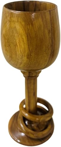 Miniatura 7 de Copa de vino rústica de madera hecha a mano con anillos decorativos, estilo vikingo, cáliz King Cup para cerveza, vino escocés, regalo único