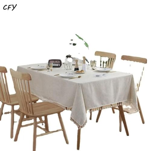 Nappe rectangulaire en lin pour décoration table basse et nappe serviette de table cuisine