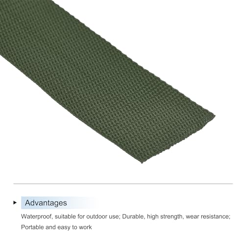 Image of MECCANIXITY Lightweight Polypropylene Webbing Strap 2 inch 10 Yard Backpack Strapping Band Army Green for Outdoor Luggage Cargo Straps